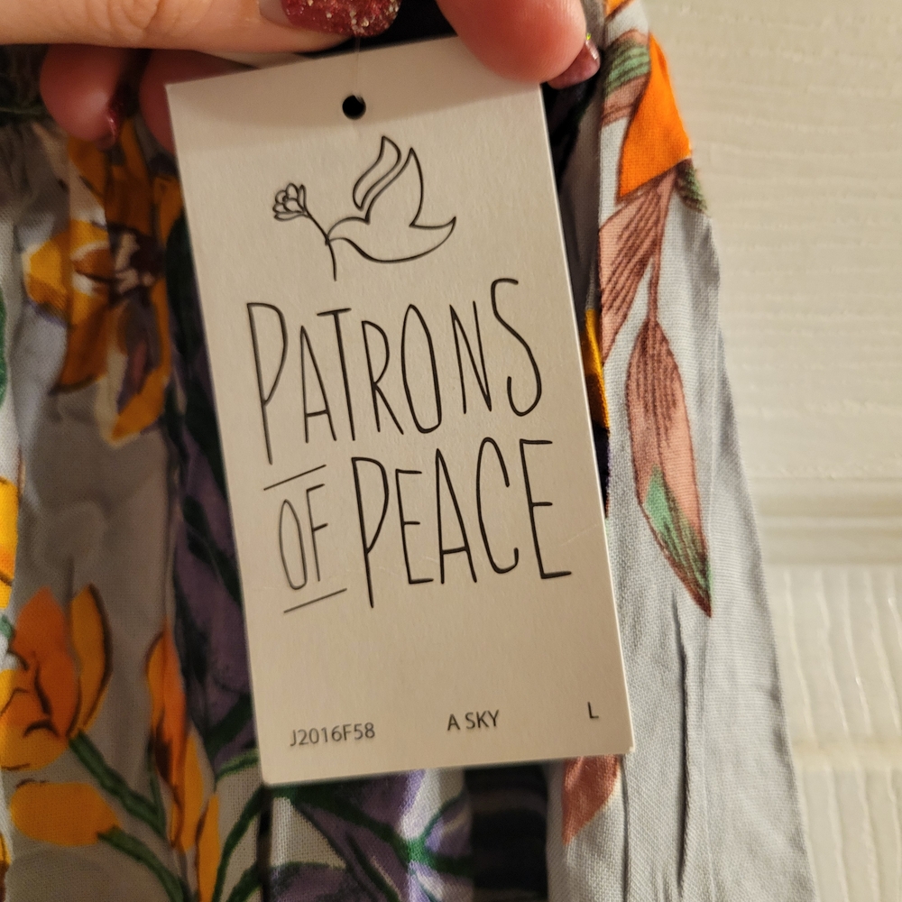 Gray Skirt With Bright Floral (Orange, Purple, Green, Yellow) Size LARGE NWT - Picture 8 of 9